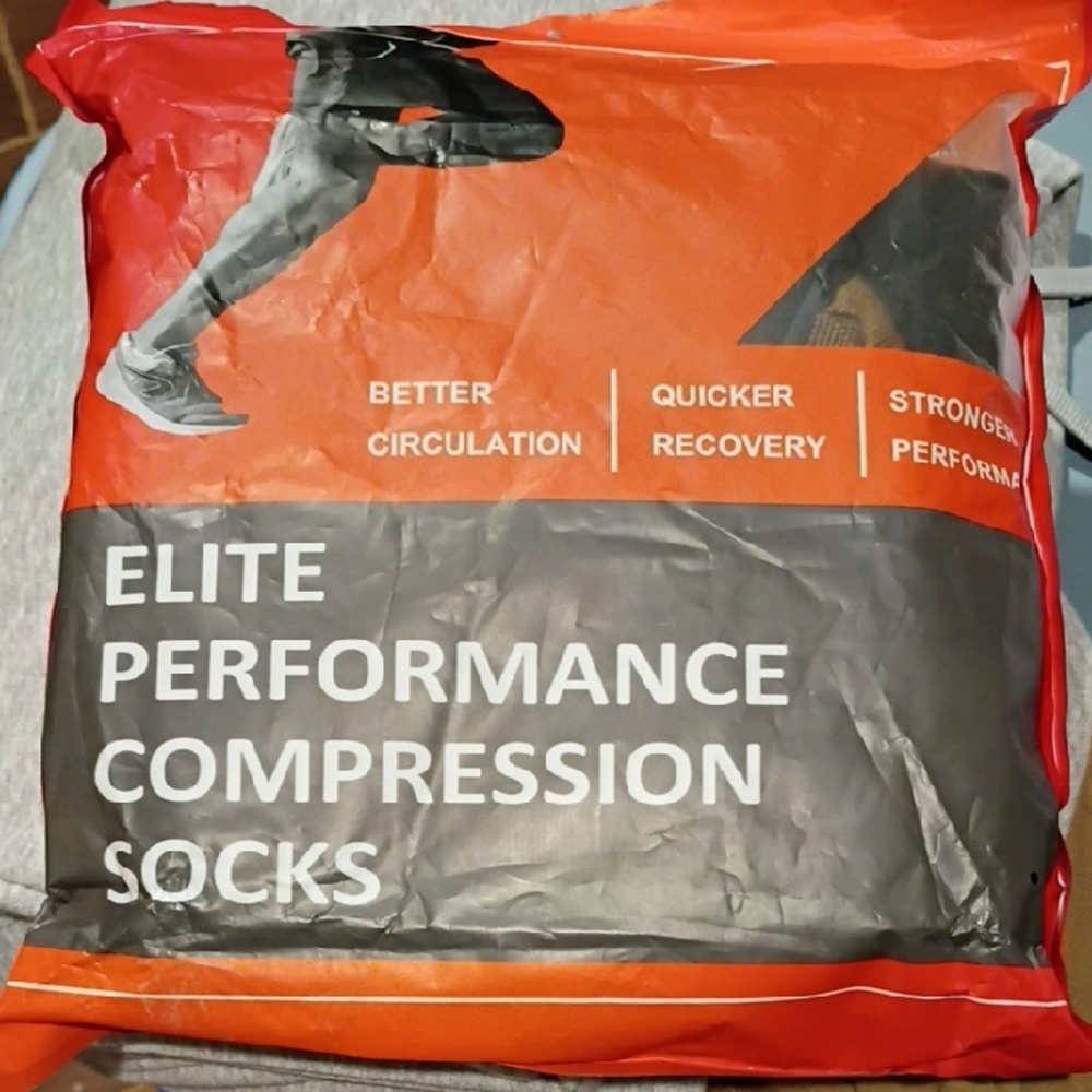 Elite Performance Compression Socks - Black and Orange